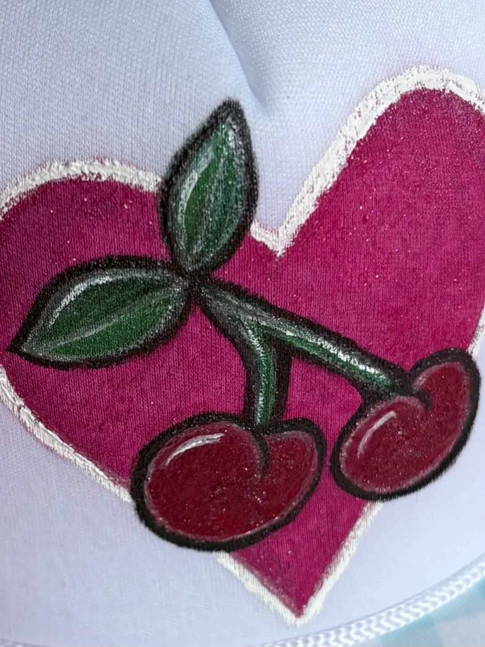 Hand Painted Cherry Trucker Hat